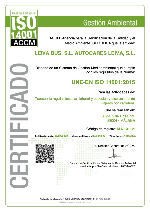 certificación leiva iso