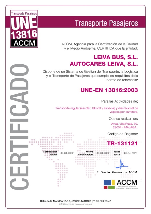 certificación leiva iso